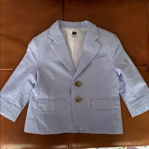 Janie & Jack Light Blue Linen Blazer